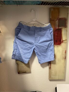 Crewcuts Light Blue Flat-Front Chino Shorts